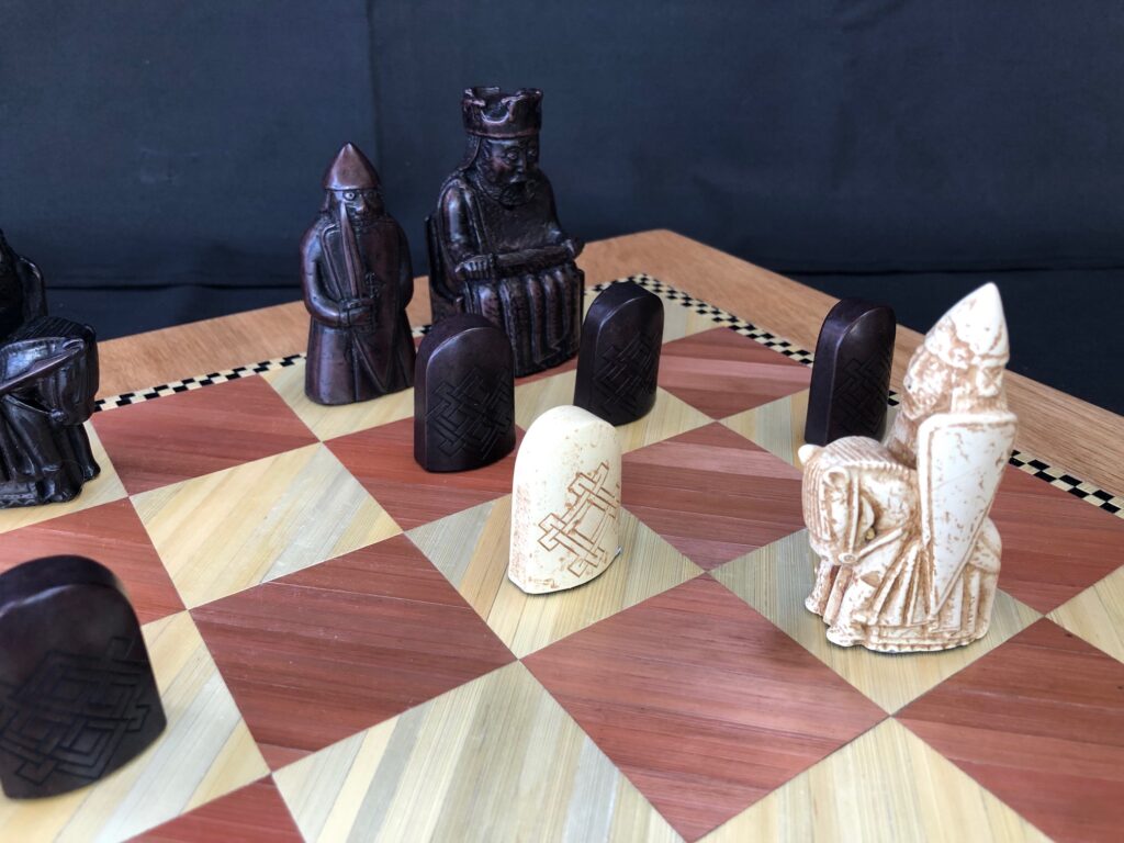 Straw marquetry chess board